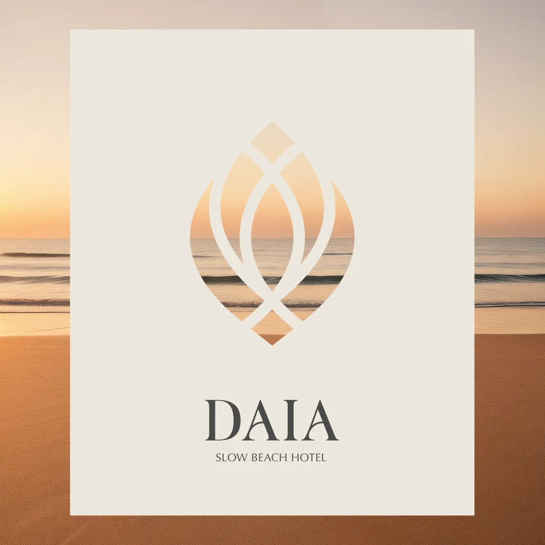 Diseño de imagen corportiva para Daia Slow Beach Hotel, branding y sistema visual por Bassali.