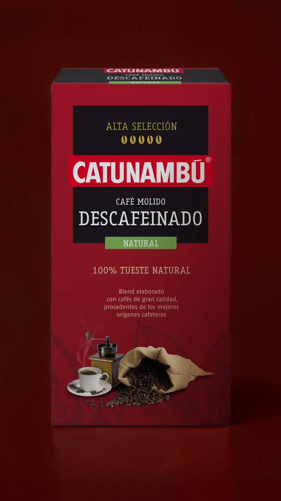 Diseño de packaging para café Catunambú, ilustración y gráfica por Bassali.