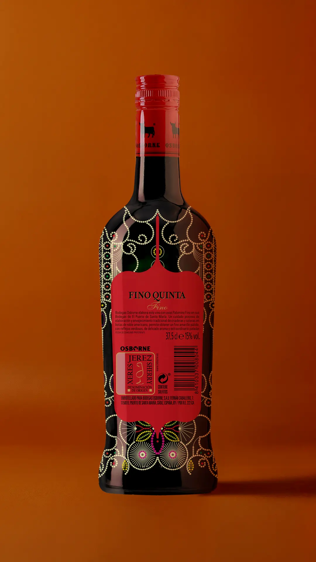 Diseño de packaging para Fino Quinta de Osborne, ilustración y gráfica por Bassali.