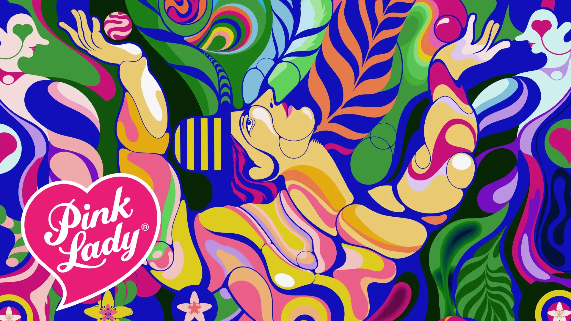 Diseño de packaging para Pink Lady, ilustración y gráfica por Bassali.